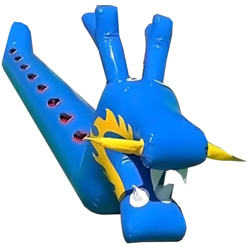 Inflatable Dragon Boat for Team Building Games, Outdoor Indoor Activities with Air Pump - color: Blue, size: 8Seats