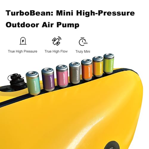 Edge TurboBean 22kPa Mini High-Pressure Air Pump for Inflatables, 420L/min &130K RPM Fast Inflation and Deflation with USB-C Port, Portable Electric Pumps for Camping Mattress, Inflatable Boat etc