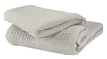 GLAMBURG 100% Cotton Thermal Twin Blanket, Breathable Soft Waffle Blanket, All Season Light Grey - color: Light Grey, size: Twin (60"x90")