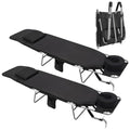 3 in 1 Women Comfort Backpack Tanning Beach Chair with Face Hole & Cushion | Portable Folding Lounge Sun Chair for Adults Outside Reading Sunbathing Poolside | Reclining 6 Position | 2 Pack - color: Black / 2 Pack