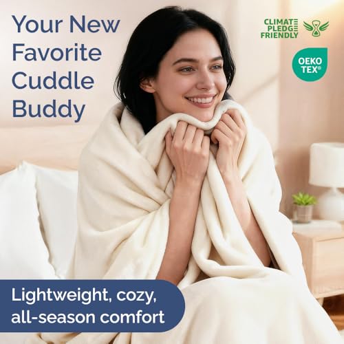 Ultra Soft Fleece Blanket King Size - Flannel Fleece Luxury King Blanket - Lightweight for Couch Bed Chair - Thick, Warm and Breathable - All Season Cozy Fuzzy, Anti-Static Microplush Bedding, Cream - color: 01 - Cream, size: King (90" x 108")