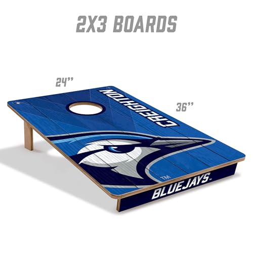 YouTheFan NCAA 2’ x 3’ Wood Cornhole Game with Logo Bags - color: Creighton Bluejays, size: 2' X 3'