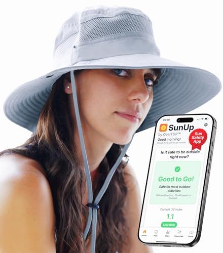 GearTOP Safari Hat for Men Sun Hats for Women UV Protection UPF 50+ Fishing, Gardening, Hiking Hat (22-23 1/2") - color: Light Grey Standard
