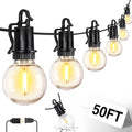 ZJOJO 50FT Outdoor String Lights, G40 Globe Outdoor Lights with 25 Shatterproof LED Bulbs 2700K,IP65 Waterproof Patio Light - size: 50FT-25