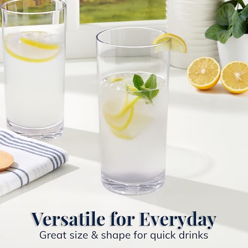 US Acrylic Classic Clear Plastic Reusable Drinking Glasses (Set of 6) 24oz Iced-Tea Cups | BPA-Free Tumblers, Made in USA | Top-Rack Dishwasher Safe - color: Clear, size: Iced-Tea Tumblers