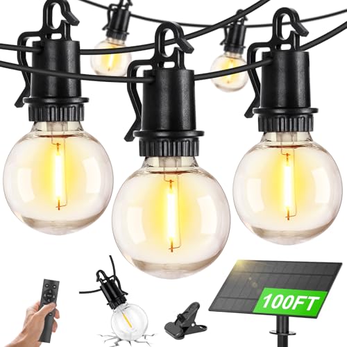 ZJOJO 100FT Solar Lights Outdoor Wateroproof, Solar String Lights with Remote USB Port 32 LED Shatterproof,Dimmable Outdoor Lights Long Last for Garden, Patio, Backyard, Yard, Camping Christmas Light - size: 100FT-30(Solar)