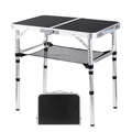 YihuiKo Folding Camping Table, Adjustable Height Folding Table, Portable Aluminum Small Folding Table with Carry Handle for Picnic, BBQ, Indoor, Office - size: 24"L x 16"W x 24"H