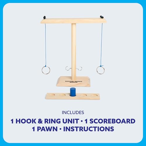 Hook & Ring Family By Relatable, The Exciting Ring Toss Game for Family Gatherings, Great 2 Player Games and Kids Games, Includes 1 Hook & Ring Unit, 1 Scoreboard, 1 Pawn, and Instructions