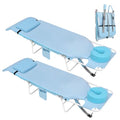 3 in 1 Women Comfort Backpack Beach Tanning Lounge Chair with Cushion Face Hole Softer Padded Adjustable Washable, Layout Sun Chair for Adults Outside Reading Sunbathing Poolside, 6 Position, 2 Pack - color: Light Blue / 2 Pack