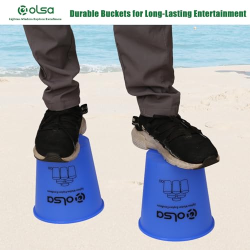 Olsa Giant Yard Pong Outdoor Games, Classic Toss Games for Beach Camping Lawn Backyard Party, Indoor Outdoor Game for Adults (Blue Glow in Dark) - color: Blue Glow in the Dark