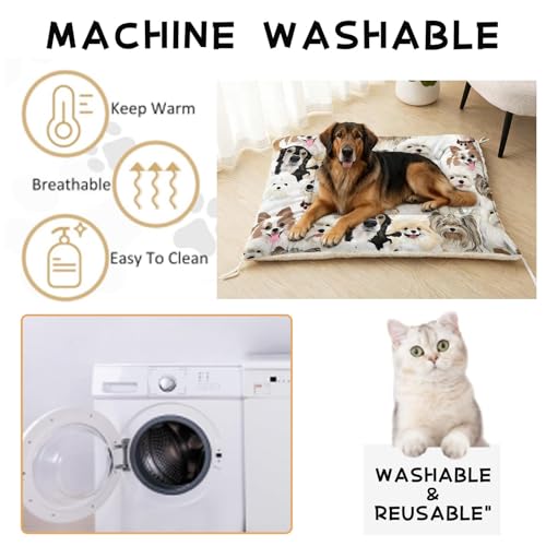 Nttopship Dog Cat Bed Mat Ultra Soft Fluffy Pet Bed Washable Fashion Dog Crate Beds Comfy Comfy Pet Sleeping Pad Suitable for Pet Raised Bed(30"x26") - color: Dog, size: Medium