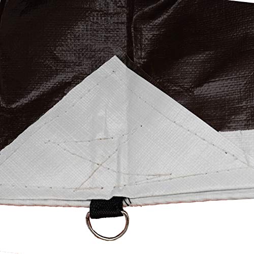 Watershed Innovations HydraTarp 18 Ft. X 24 Ft. Premium Heavy Duty Waterproof Tarp - 18mil Thick - White/Brown Reversible Tarp with D-Rings - size: 18ft x 24ft