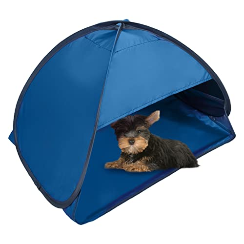 Pop Up Beach Sun Tent, 1 Pack Foldable Pop Up Tent Sun Shelter for Anti-UV Windproof Face Head Shade Protection, Black Glue Blue - color: Blue-vinyl, size: Large