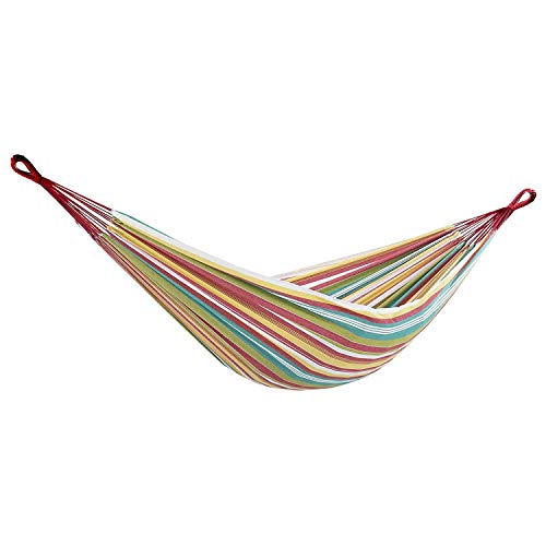 Vivere Brazilian Style Fringe 2-Person Hammock - color: Salsa
