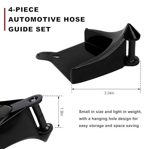 4 PCS Car Hose Guide, Tire Hose Roller Preventing Stucking and Snagging Under The Wheels, Plastic Detailing Tyre Hose Guide Vehicle Washing Tool for Cars Trucks SUVs (Black) - color: Black