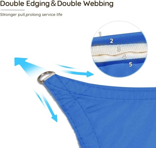 Quictent Waterproof Sun Shade Sail for Patios 185G Polyester Fabric Cloth, 98% UV Block Outdoor Awning Shelter for Commercial, Backyard, Garden, Deck, Hardware Kit Included 20x16 ft, Blue - color: Blue, size: 20 x 16 ft Waterproof, style: Rectangle