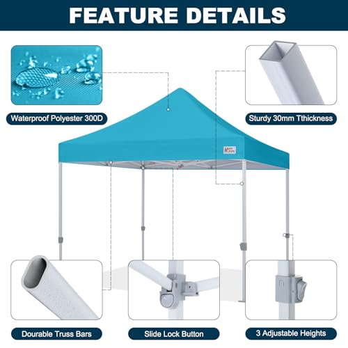 MASTERCANOPY Pop Up Canopy Tent Commercial Grade 10x10 Instant Shelter (Sky Blue) - color: Sky Blue, size: 10x10