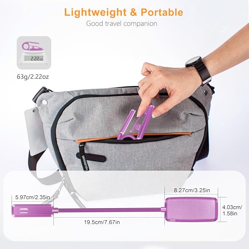 Gritin 9 LED Rechargeable Book Light for Reading in Bed - Eye Caring 3 Color Temperatures,Stepless Dimming Brightness,80 Hrs Runtime Small Lightweight Clip On Book Reading Light-Dark Purple - color: Dark Purple