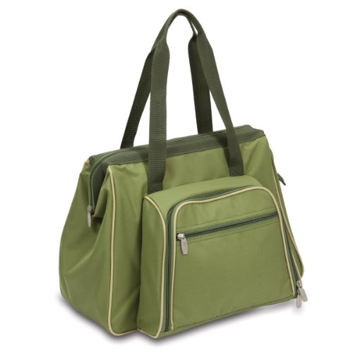 Picnic Time Toluca Insulated Cooler Picnic Tote, Green - color: Green