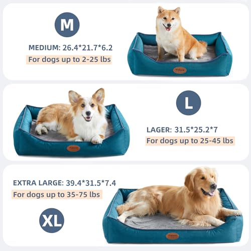 Tidore Orthopedic Dog Beds for Medium Dogs, Durable Egg Crate Foam Sofa Dog Bed wit Washable Removable Cover,Waterproof Lining,Pet Bed for Large Dogs (Peacock Blue, 39.4" L x 31.5" W x 7.4" Th) - color: Peacock Blue, size: 39.4"L x 31.5"W x 7.4"Th