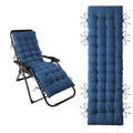 ELFJOY Lounge Chair Cushion Faux Linen Zero Gravity Chair Cushion with Ties Thick Padded Long Bench Cushion for Recliner Chaise Longue Sun Lounger Bench Porch Swing Navy 66 Inch - color: Navy2