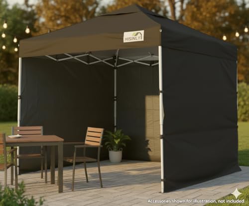 8x8ft Pop Up Canopy Tent with Removable Sidewall, Instant Shade Canopy with Vented Roof for Patio Outdoor Camping with Wheel-Bag, 4 Sand Bags, 8 Stakes, Black - color: Black