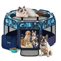 48" Large Pop Up Dog Playpen & Whelping Box for Dogs, Portable Foldable Puppy Playpen with Waterproof Bottom, Pet Tent Exercise Pen for Camping/Indoor, Includes Bowl & Carry Bag