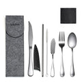 Travel Utensils with Case, Portable Travel Silverware Set Stainless Steel Lunch Box Cutlery Set for Work, Camping, Picnic, Hiking, Office (Silver) - color: Silver