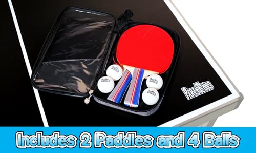 PartyLife 6 ft x 3 ft Ping Pong Table Tennis Table | Mid-Size Portable Folding Indoor Outdoor Ping Pong Table Tennis Table w/Optional LED Lights | Kids & Adults | Game Room | Not Full Size | Game Kit - color: Football, size: 6ft x 3ft - Standard