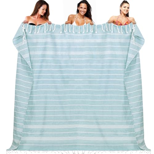 YSYJ Oversized Turkish Beach Towel Giant XXL Beach Towel Quick Dry Sand Free Extra Large Turkish Lightweight XL Beach Blanket for Travel Blue - color: Blue, size: 72"x72"- 1 Pack