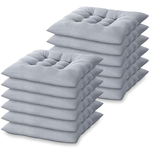 Geetery 12 Pcs Floor Pillows Bulk Seating Cushions for Floor Chair 15.7'' Large Meditation Cushion for Yoga Living Room Tatami Bedroom Balcony Office (Grey,Square) - color: Grey, size: Square