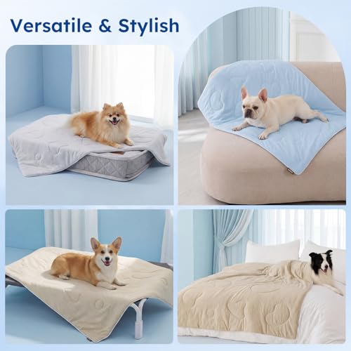 ZOMISIA Cooling Blanket for Small Dogs - High Cold Washable Cat Blanket, Travel Soft Pet Summer Essentials, Blue, 25"x35" - color: Blue, size: S(25x35")