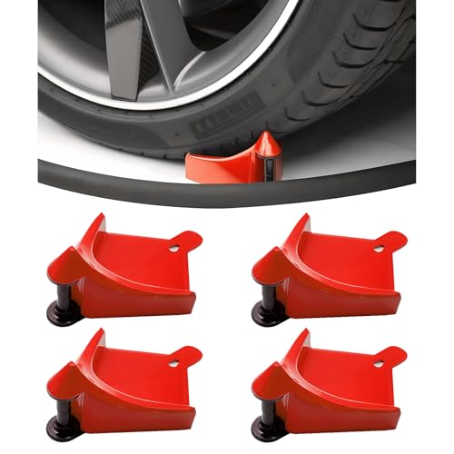 KVAEY 4 PCS Car Hose Guide, Durable Plastic Tire Hose Guide Preventing Stucking and Snagging Under Tires, Non-Slip Hose Guide for Car Wash Detail Fits SUV Pickup Truck RV ATV (Red) - color: Red