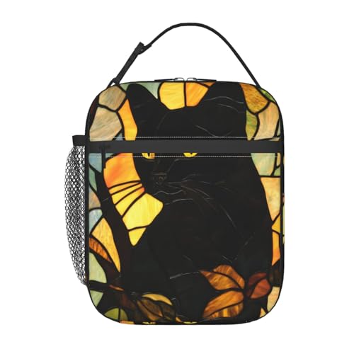 Cute Cat Lunch Box for Kids,Adults,Animal Lovers,Black Kitten Design Insulated Lunchbox,Leakproof Tote Bag,Reusable Cooler Bags for Work,Picnic,Office,Travel,Practical Lunchbag Gifts - color: Cat02