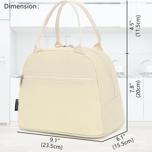 FlowFly Insulated Lunch Cooler Bag - Tote Bag Organizer for Women/Men, Beige - color: Beige