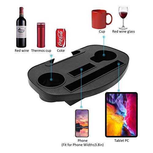 Coolrunner Zero Gravity Chair Tray with Cup Holder, Mobile Device Slot, Snack Tray, and Water Cups, Black