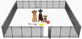 Dog Fence Outdoor Indoor, 47" Inch Height 32 Panels Dog Playpen for Large/Medium/Small Dogs Metal Dog Pen for Yard Camping and RV | Black-Silver - size: 47"Height, style: 32 Panels