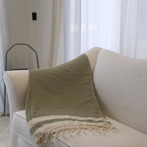 mysticalanatolia Turkish Beach Towel Oversized Cotton Sand Free Quick Dry Lightweight Peshtemal Large Travel Yoga Picnic Blanket Absorbent Compact 39x79 Green - color: Green