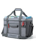TOURIT Soft Sided Cooler Bag Insulated 30/48/60 Cans, Large Collapsible & Leakproof Ice Chest for Picnic, Beach, Camping, Travel - color: Grey, size: 48Can 32L