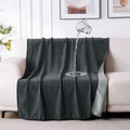 QiyI Waterproof Blanket for Bed Couch Sofa, Small Washable Reversible & Reusable Pet Dog Cat Throw Blanket, Leakproof Stain Resistant Sofa Cover, 40"x60", Dk Grey/Lt Grey - color: Dark Grey/Silver Grey, size: 40"×60"