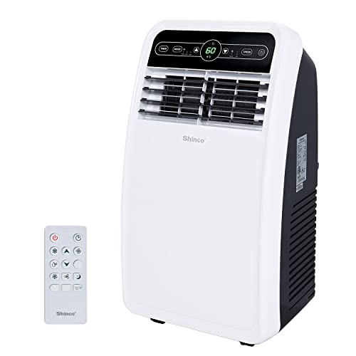 Shinco 8,000 BTU Portable Air Conditioner, AC Unit with Built-in Cool, Dehumidifier & Fan Modes for Room up to 350 sq.ft, Conditioner Remote Control, 24 Hour Timer, Installation Kit - color: SPF1-White-Standard, size: 8000 BTU