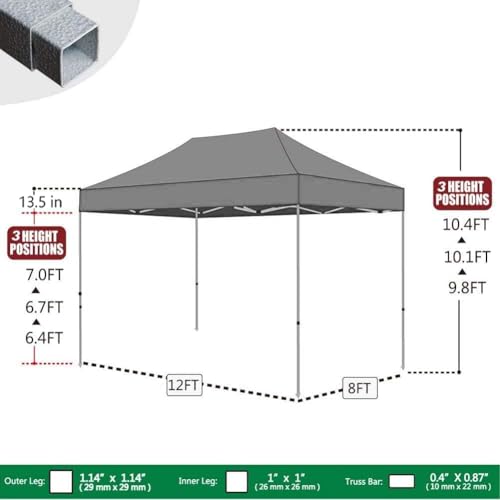 Eurmax USA 8x12ft Pop Up Canopy, Commercial Instant Tent for Outdoor Events, Patented No-Tip Rolling Storage Bag with 4 Sandbags, UV & Water Resistant, Heavy Duty Portable Shelter Gazebo,White - color: White, size: 8x12