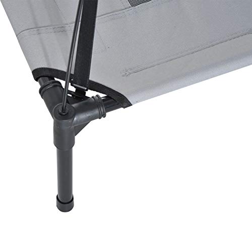 PawHut Elevated Portable Dog Cot Cooling Pet Bed With UV Protection Canopy Shade, 48 inch - color: Gray, size: 48 inch