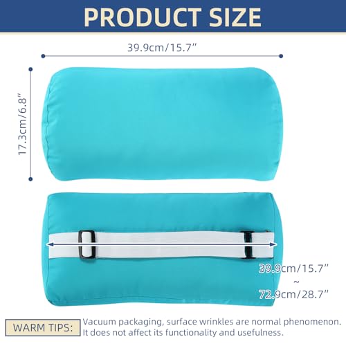 Headrest Pillow for Patio Chaise Lounge, 2 Packs Head Pillow with Elastic Band for Zero Gravity Lounge Chair, Head Neck Rest Pillow Lumbar Pillow, Blue - color: Blue