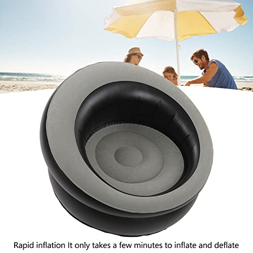 Luqeeg Inflatable Couch, Flocking Air Sofa Inflatable Sofa Chair Blow Up Couches Inflatable Lounge Chair for Bedroom Office Backyard Balcony Camping Travel (Grey) - color: Grey