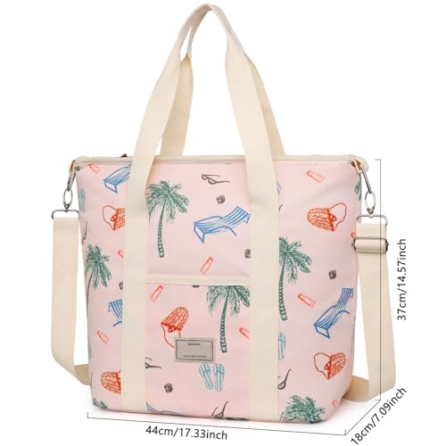 Nanxson 9L/15L/29L Extra Large Insulated Lunch Bag for Women Adult Reusable Leakproof Picnic Lunch Box Freezable Cooler Tote Bag (29L,B-Pink Cocos) - color: B-Pink Cocos, size: 29L