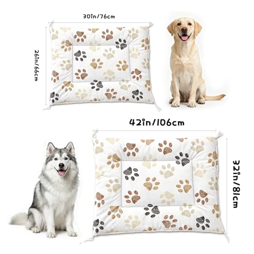 Nttopship Dog Cat Bed Mat Ultra Soft Fluffy Pet Bed Washable Fashion Dog Crate Beds Comfy Comfy Pet Sleeping Pad Suitable for Pet Raised Bed(30"x26",Woof) - color: Woof, size: Medium