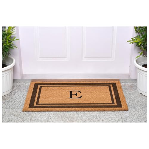 Calloway Mills 152982436E Brown Border 24" x 36" Monogram Doormat (Letter E) - color: Letter E, size: 2' x 3' (Rectangular)