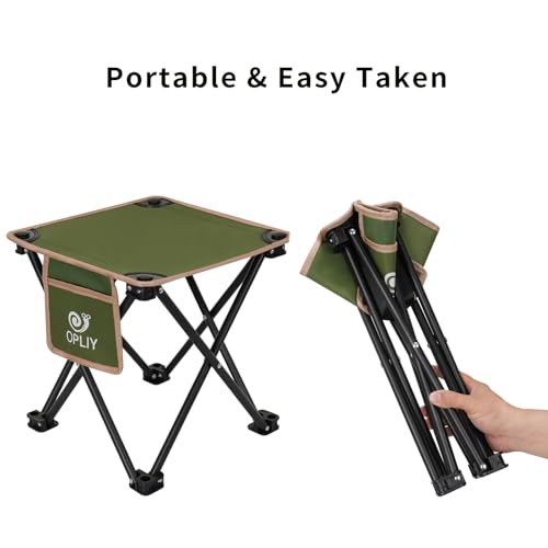 Opliy Camping Stool 2 Pack,Portable Folding Stool for Outdoor Gardening and Beach Hiking Fishing,Foot Stool with Carry Bag (Green) - color: Green