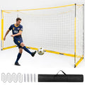 12x6FT Soccer Goal for Backyard Portable Net Collapsible Metal Base,Sports Training Equipment Quick Set Up Soccer Net for Indoor Outdoor Practice Training With 1 Carrying Bag,4 Guy Ropes 8 Ground Pegs